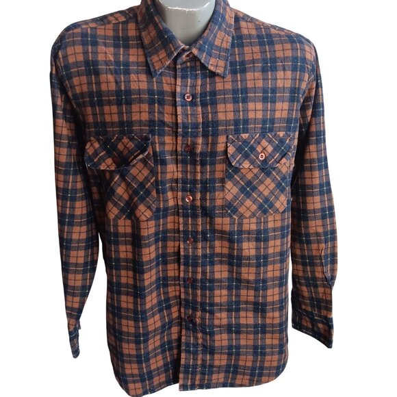 Large Vintage Flannel Shirt 1990's Williams Bay Plaid Soft Buttery Grunge Indie - Picture 2 of 7